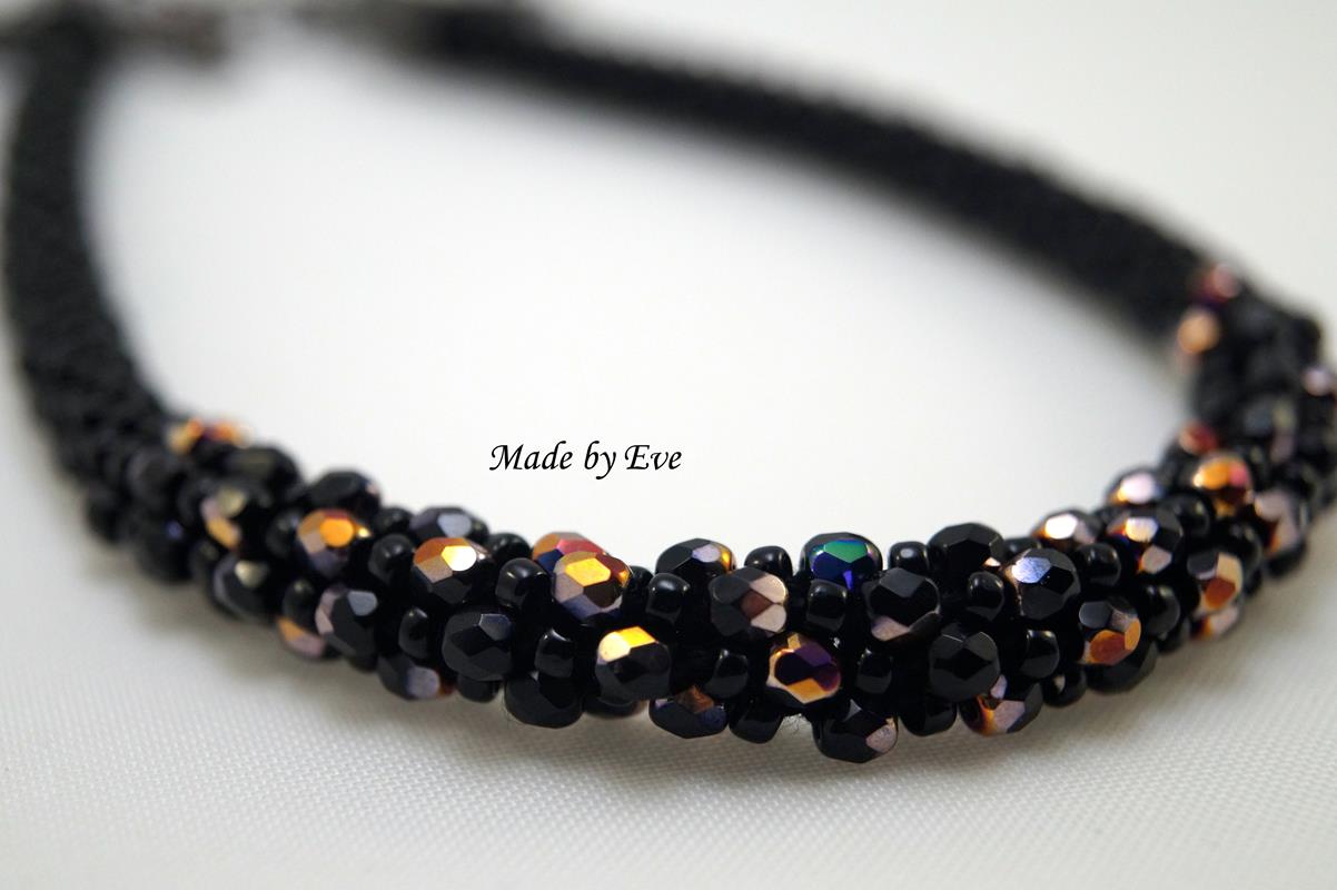 necklace with fire polish beads