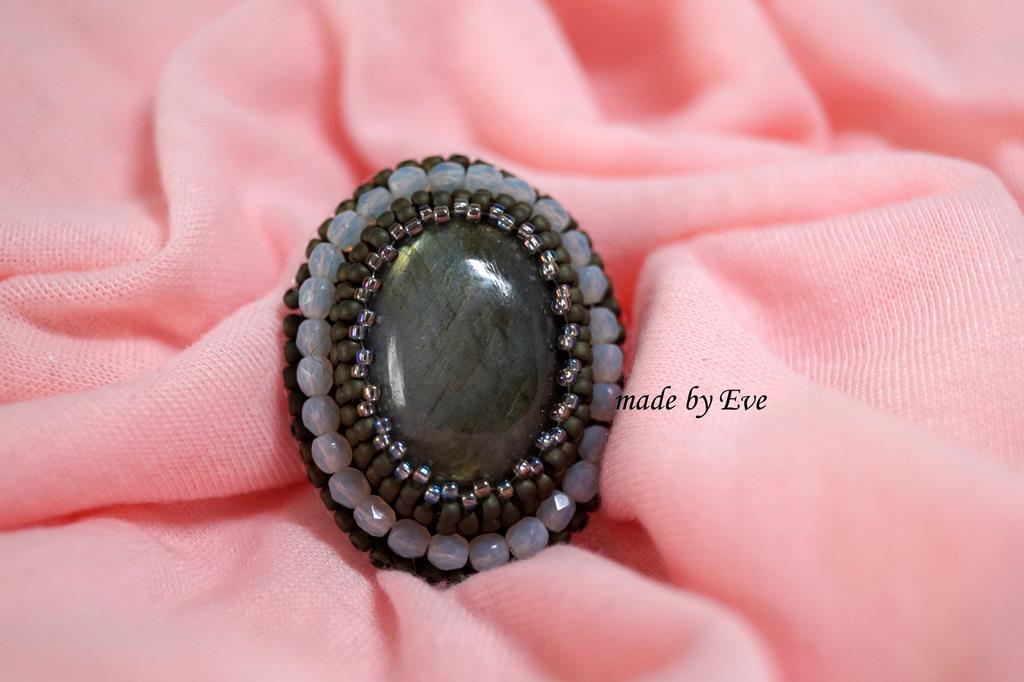 a ring with labradorite