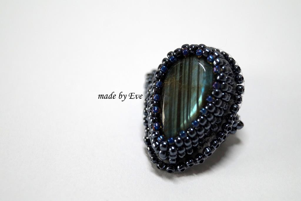a ring with labradorite