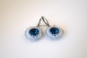 earrings with rivoli crystals