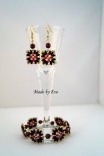 black and red set with superduo beads