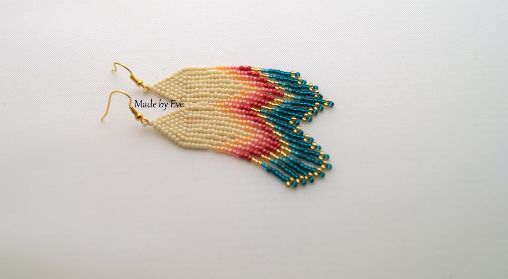 Native American style earrings  in summer colors