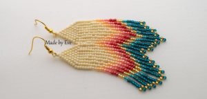 Native American style earrings  in summer colors.